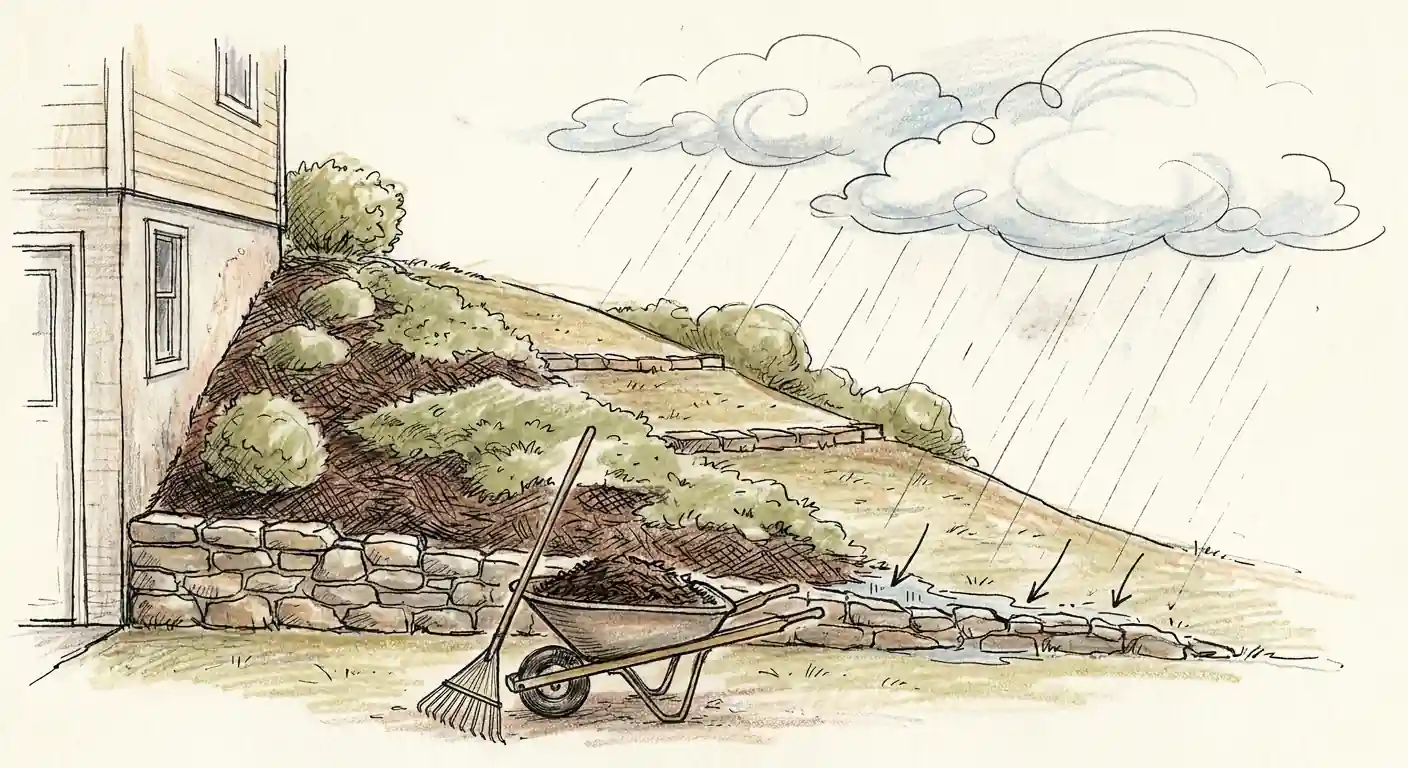 Mulching a Hillside: How to Calculate and Keep Mulch From Washing Away